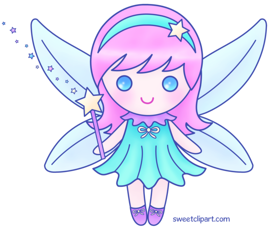 Cute pink fairy version 2 free clip art - Clipartix