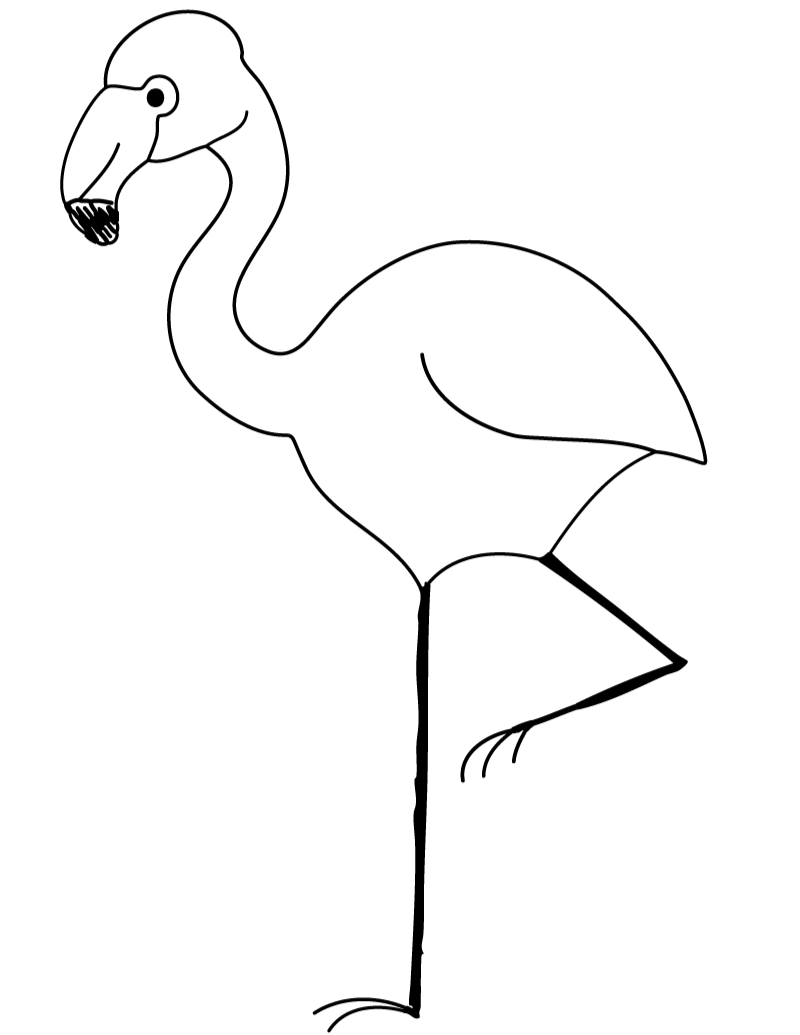 Flamingo clip art black and white free clipart - Clipartix