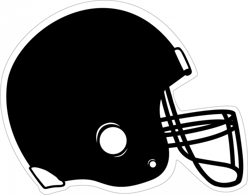 Football field black football helmet clipart