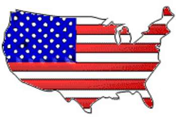 Free patriotic clipart picture of the united states colored like a