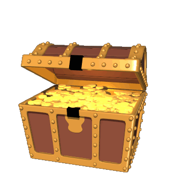 Gold treasure chest clipart