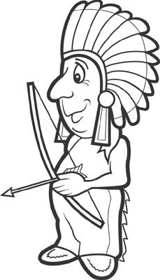 native americans clipart black and white