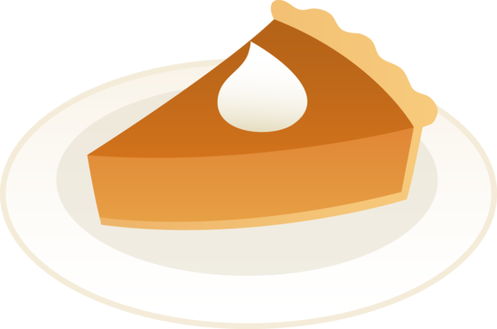 Slice of pumpkin pie on plate free clip art