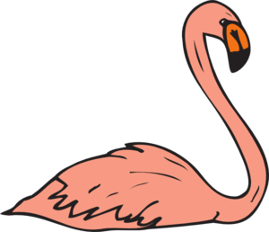 Swimming flamingo clip art high quality clip art