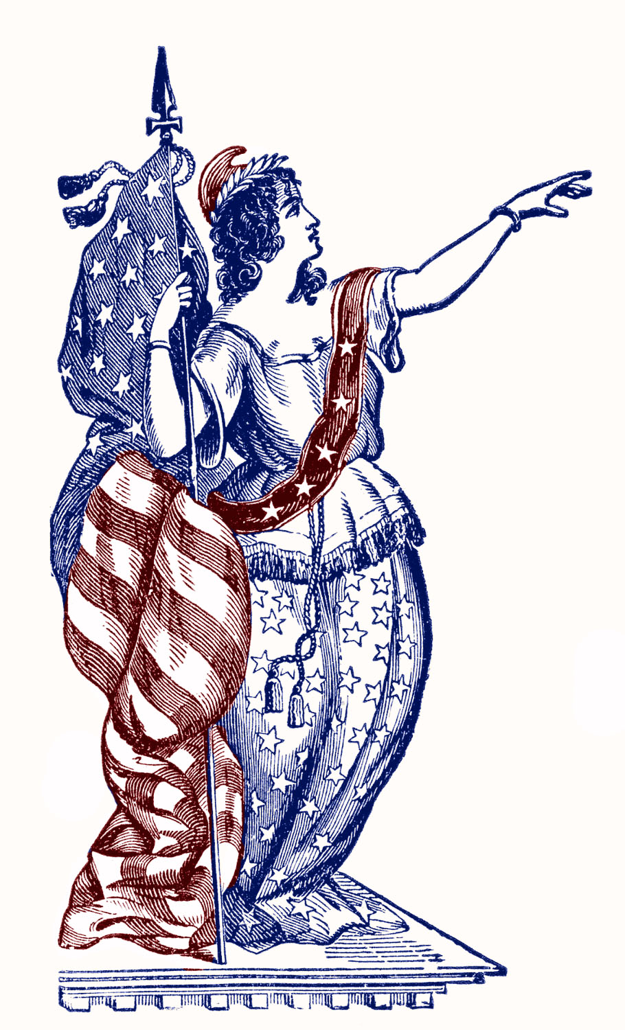 Vintage patriotic clip art lady liberty 4th of july the