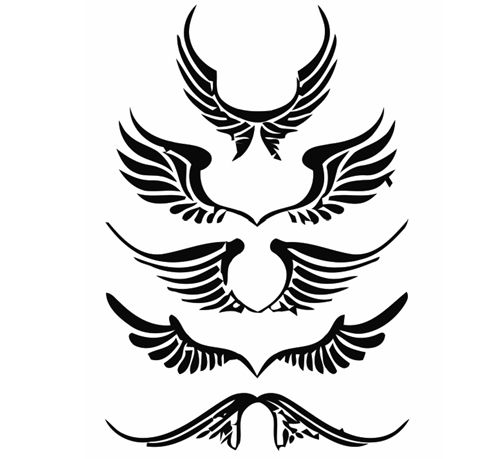 black and white angel wings tattoo designs