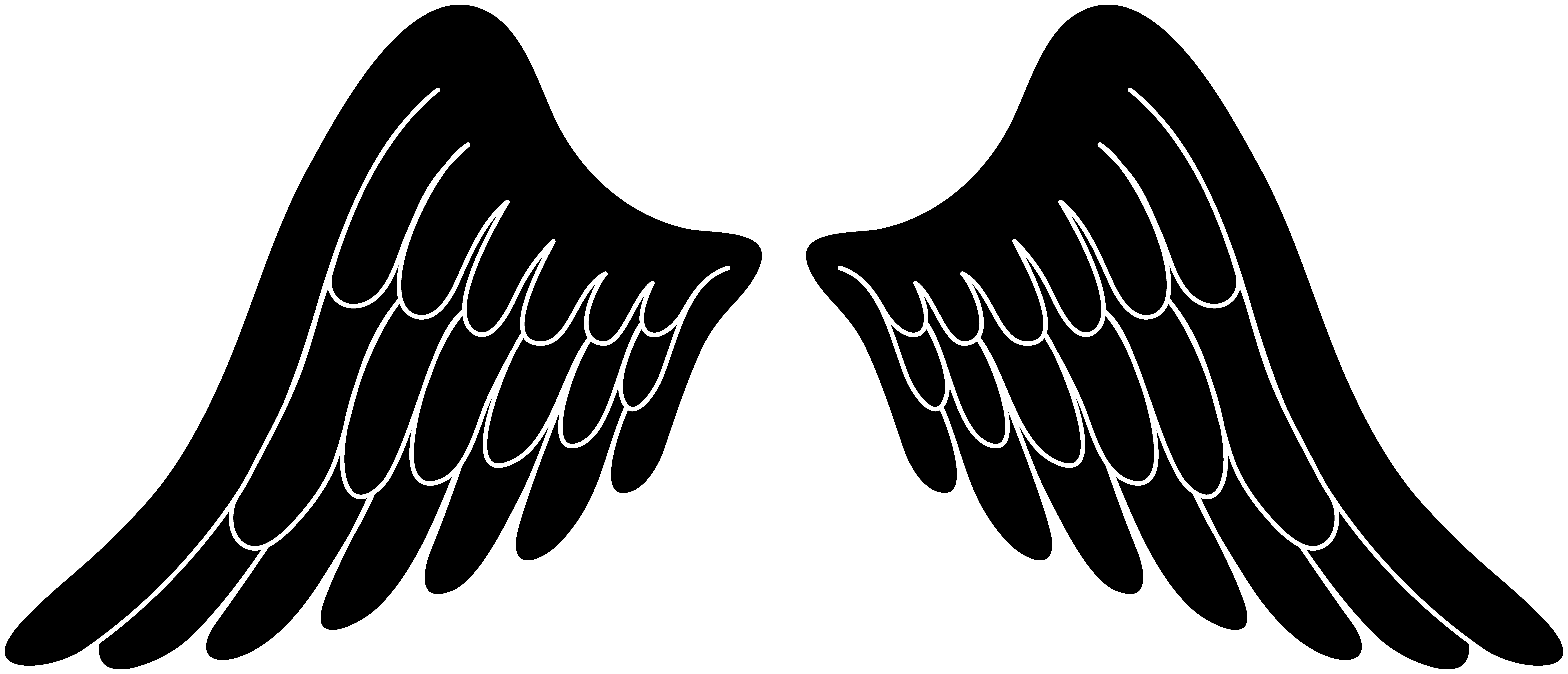 Download Black Silhouette Angel Wings Free Clip Art Clipartix