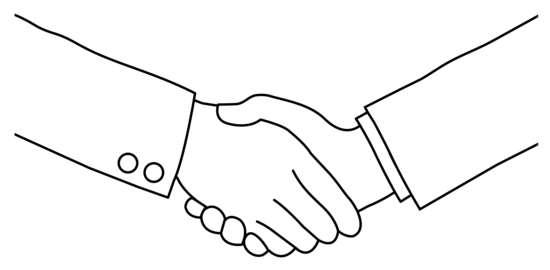 Black white handshake clipart