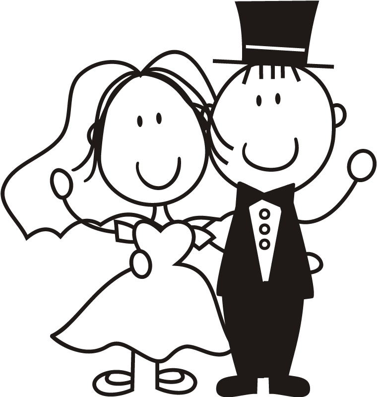 Bride and groom cartoon image free vector for free download about clip art  - Clipartix