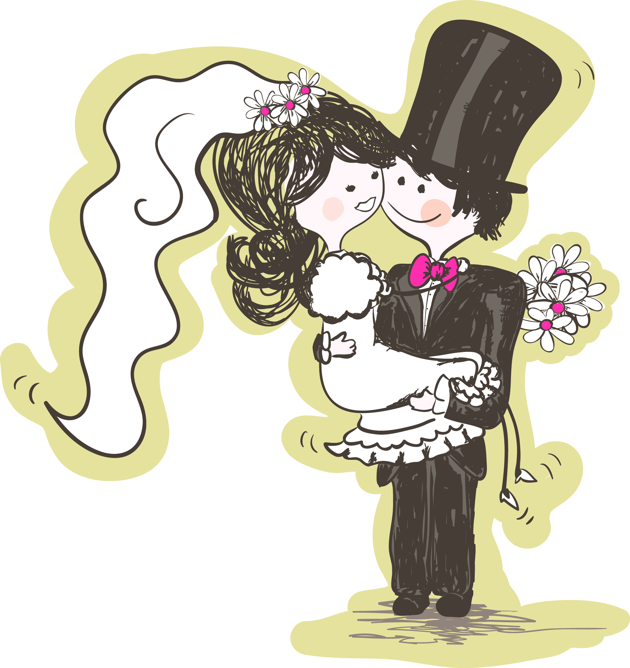 Bride and groom cartoon image free vector for free download about clipart 2  - Clipartix