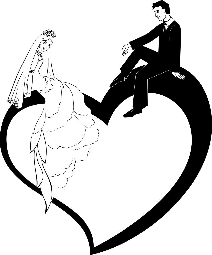 Bride and groom clip art clipart image