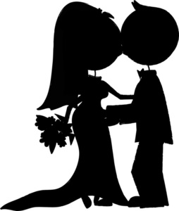 Bride and groom clipart image silhouette of a bride and groom 3