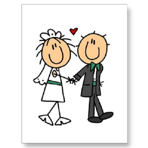 Bride and groom funny clipart
