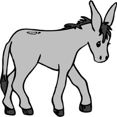 Cartoon mule donkey with a load clip art vector clip art