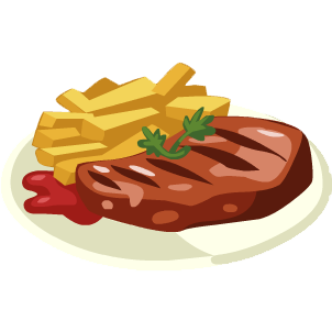Clip art of steak and beans clipart clipart kid