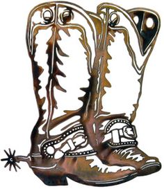 Cowboy boot rodio clip art western cowboy and saddle horseshoe metal wall