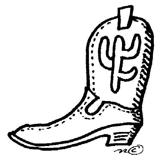 Cowboy boots clipart black and white free 3