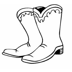 Cowboy boots clipart black and white free 7