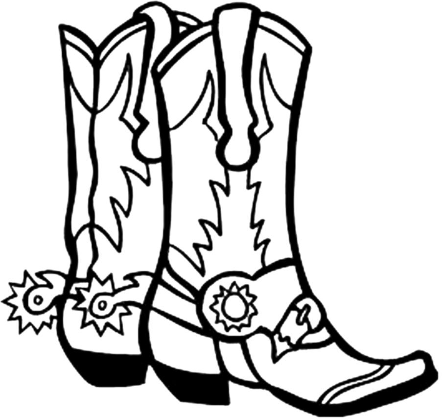 Cowboy boots clipart black and white free