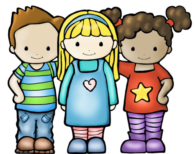 Cute kid clipart boys and girls together on holly