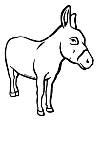 Donkey clip art black and white free clipart images