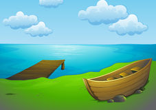 Drawing boat on the lake illustration megapixl clip art
