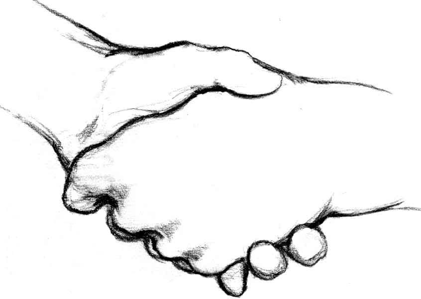 Drawing of a handshake clipart 2