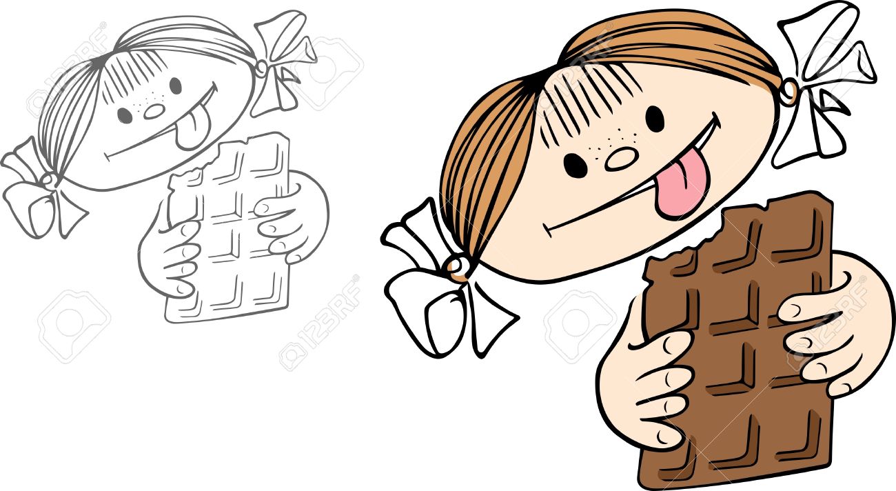 Eating chocolate clipart