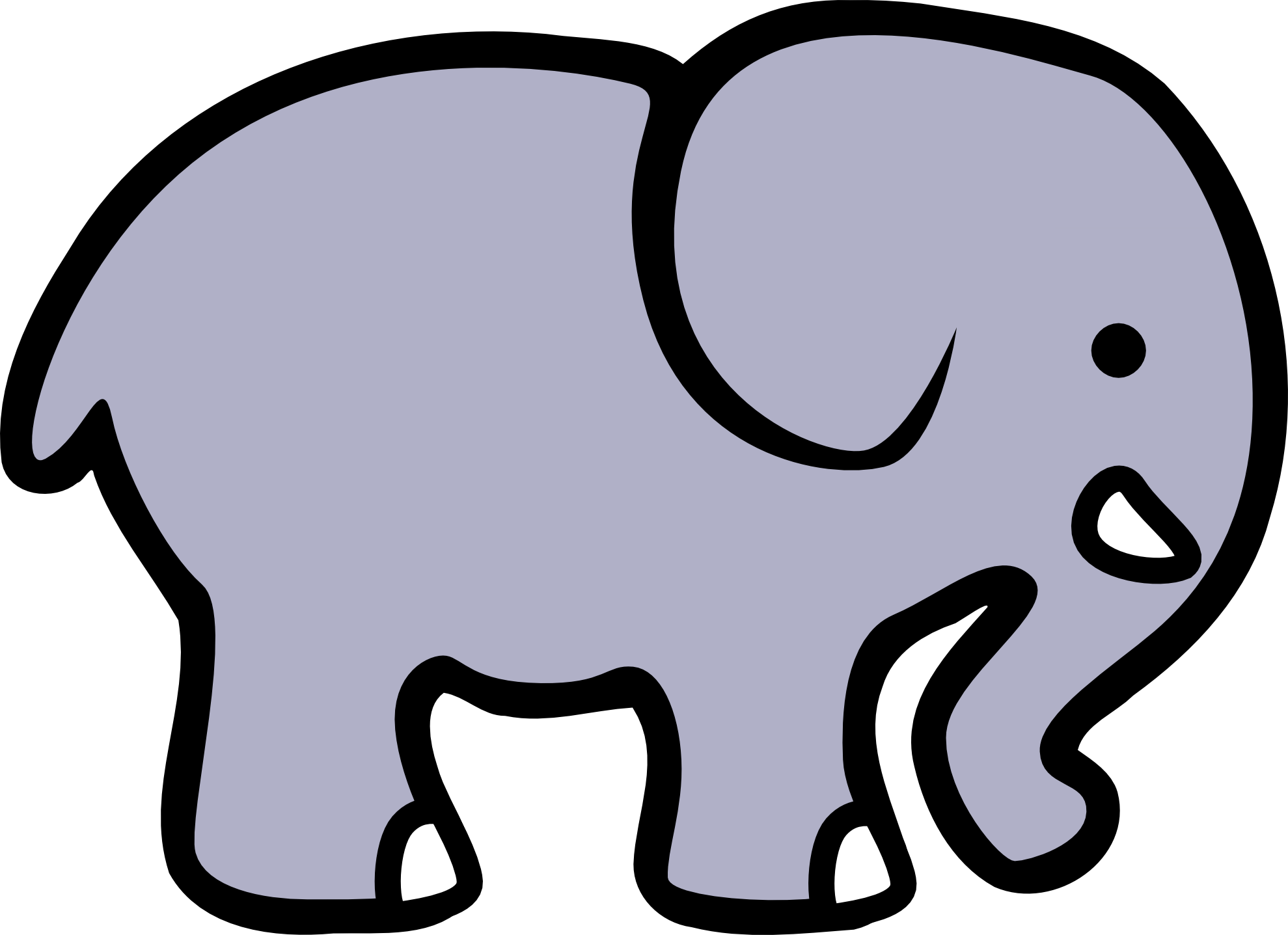 Elephant clip art black and white free clipart 2