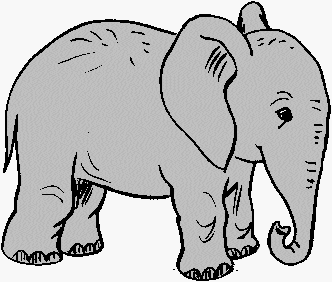 Elephant clip art black and white free clipart 3