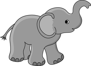 Elephant clip art black and white free clipart 4