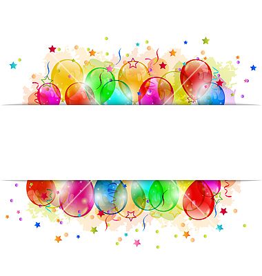 Free set party balloons confetti with space for text vector clipart