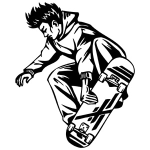 Free skateboarding clipart image