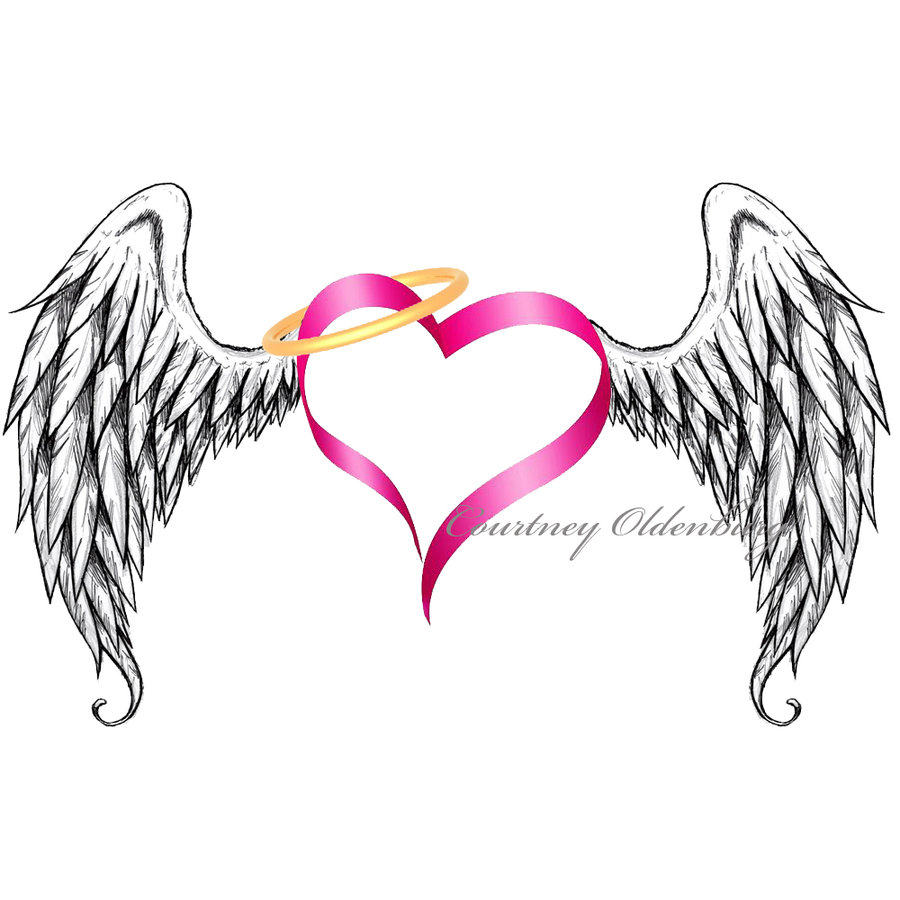 Heart with angel wings clipart clipart kid