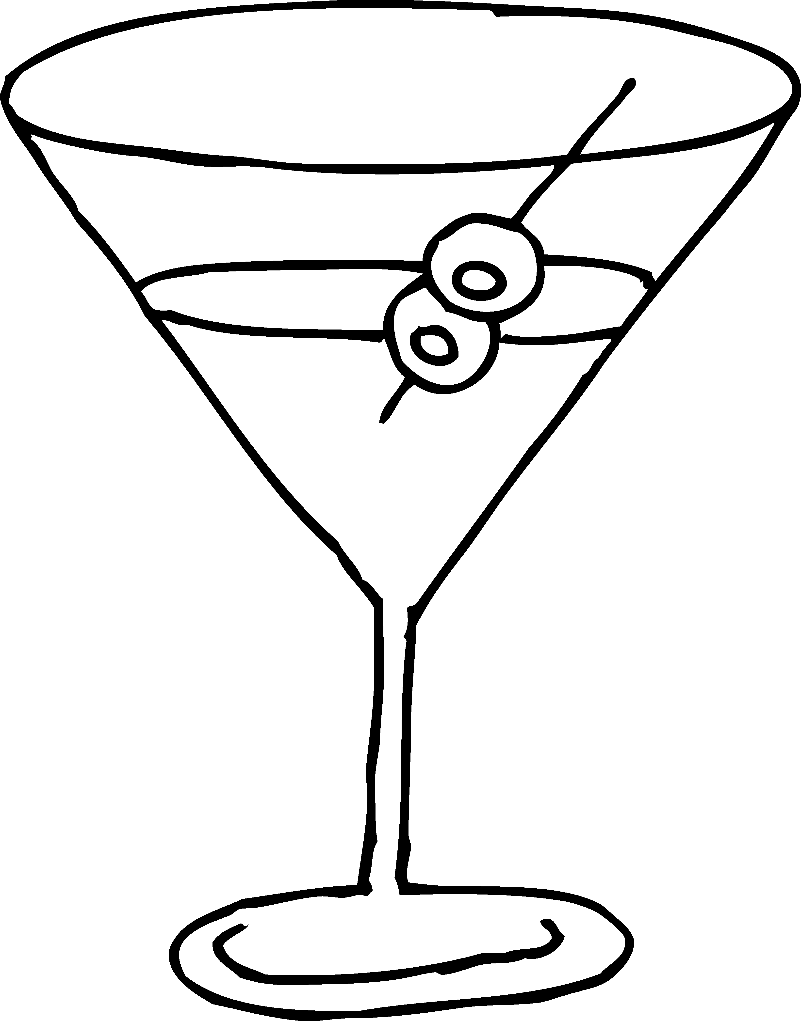 Martini glass line art free clip art