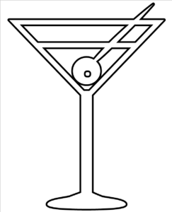 Martini glass the gallery for glass clipart black and white image