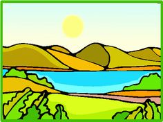 Mountain scenes with lake mountain lake 1 clipart clip art