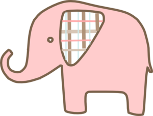 Pink plaid elephant clip art at clker vector clip art cliparting