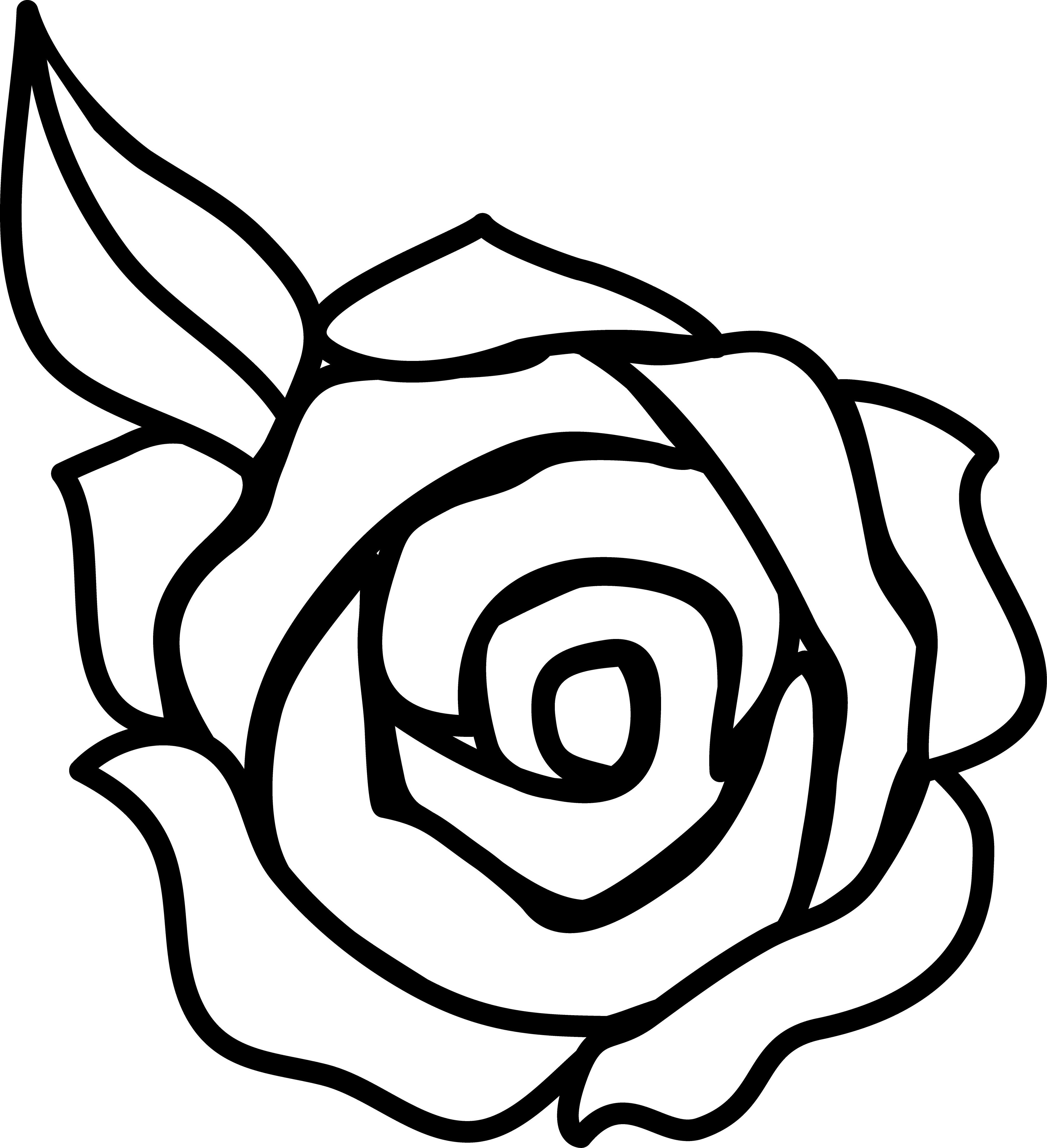 Roses rose clip art black and white free clipart images