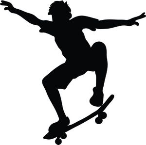 Skateboard clipart image skateboarder riding a skateboard and