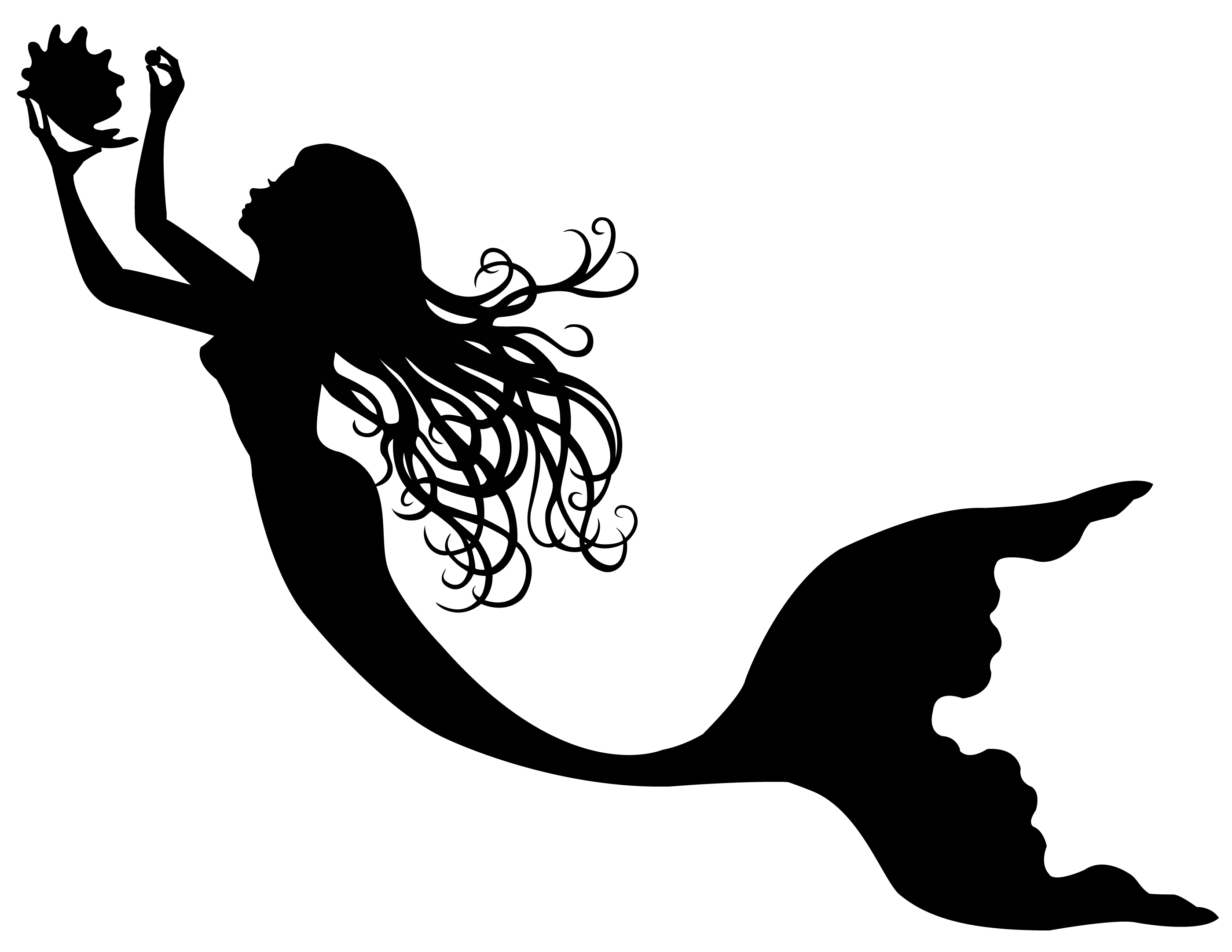 0 ideas about mermaid silhouette on little clipart 2