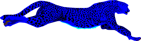 Blue cheetah clip art at vector clip art