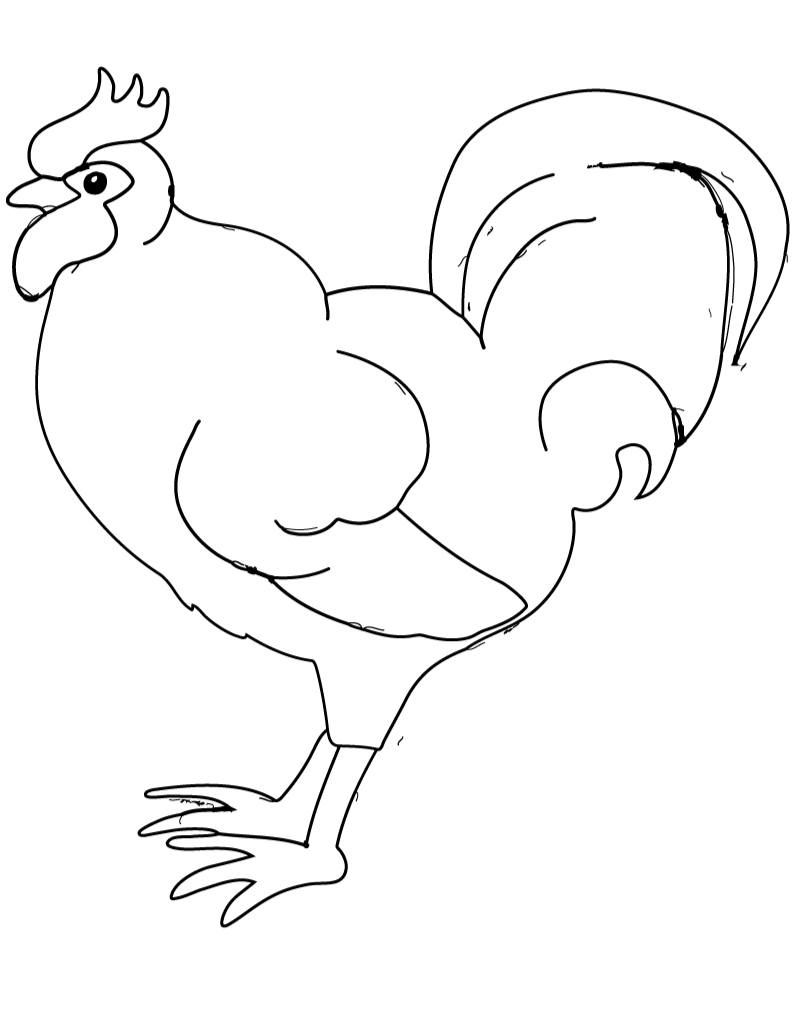 Free printable rooster coloring page cliparts