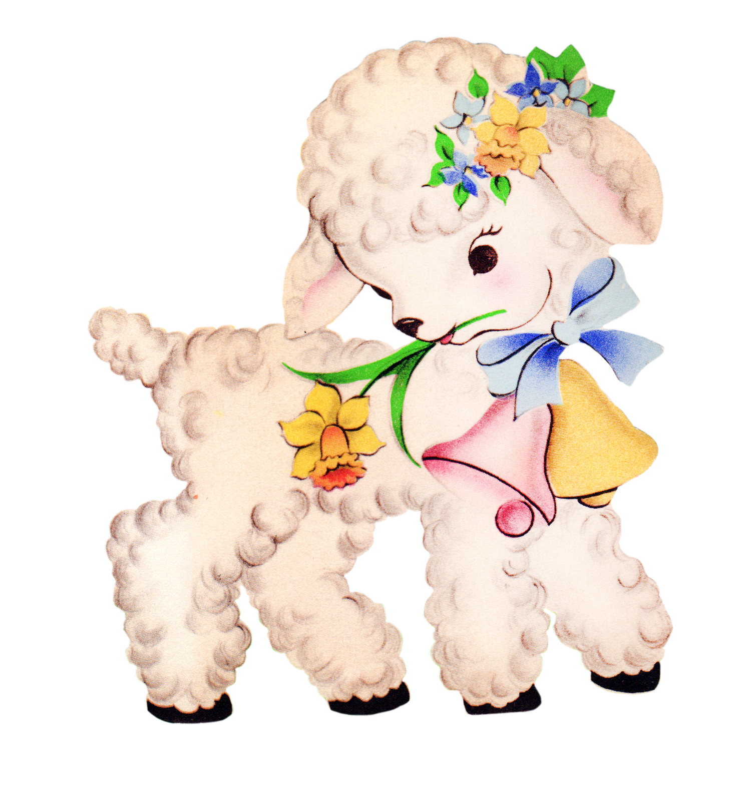 Free vintage baby lamb clipart free pretty things for you 2