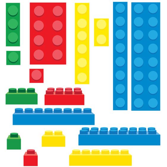 Lego inspired building blocks clip art on 1 big