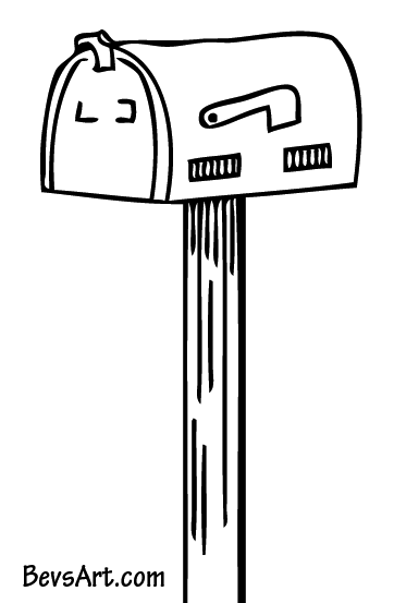 Mailbox mail clip art black and white for