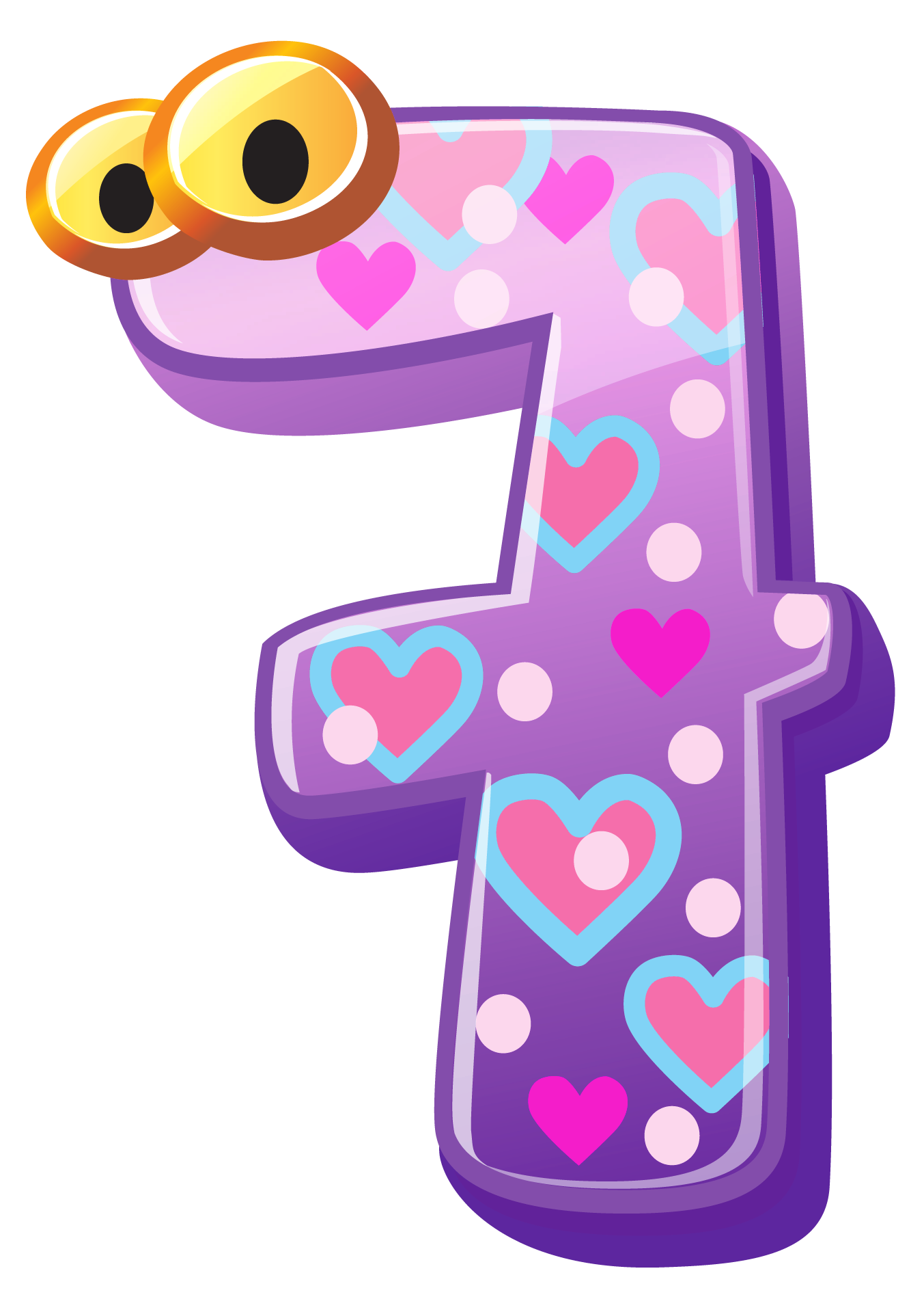 Numbers cute number seven clipart image