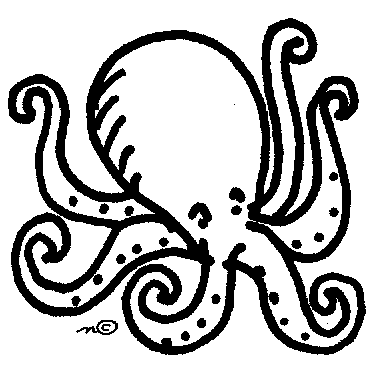 Octopus clip art black and white free clipart images