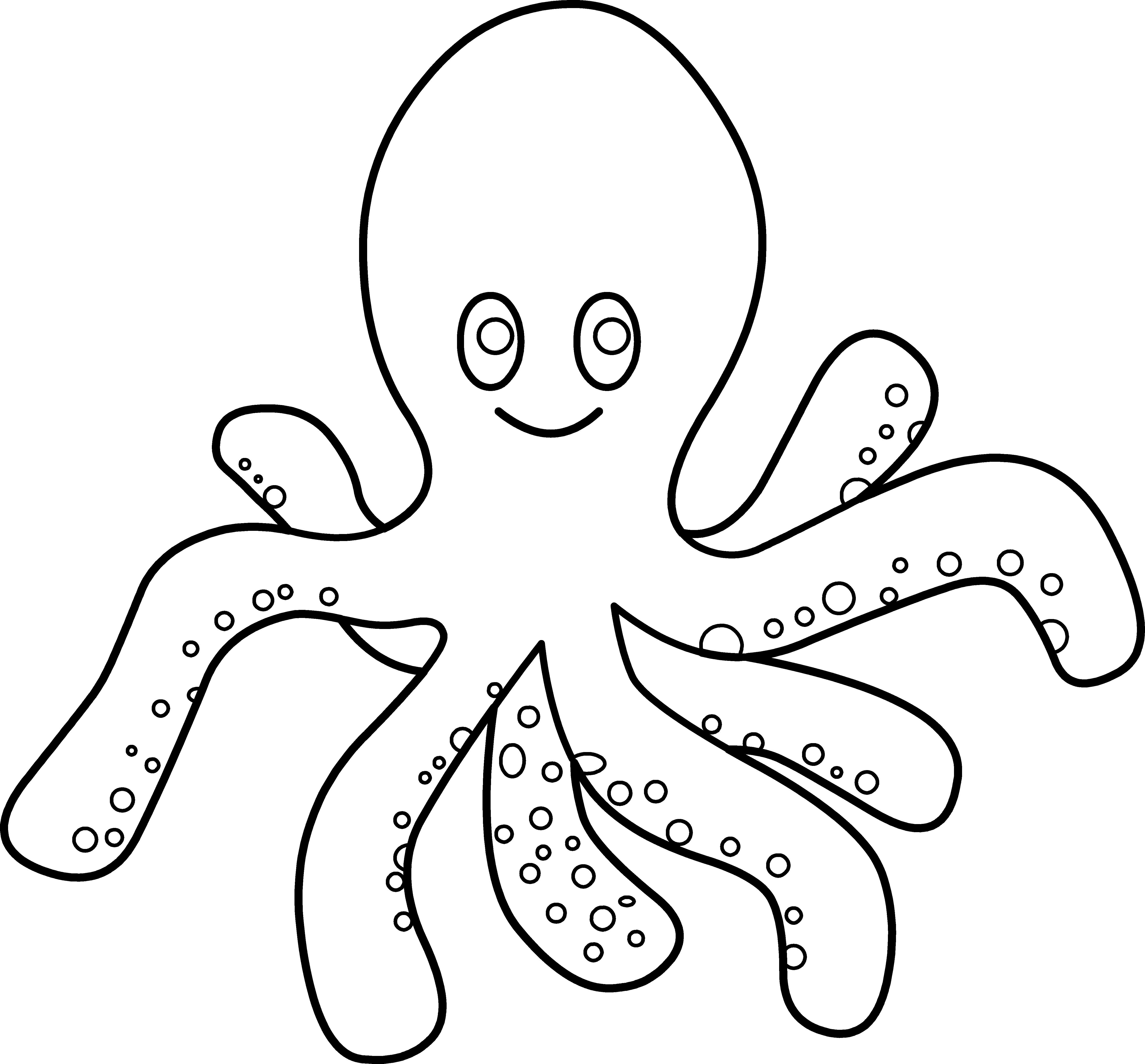 Octopus coloring page free clip art