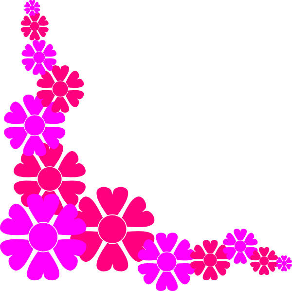 Pink flower border clip art free clipart images 2